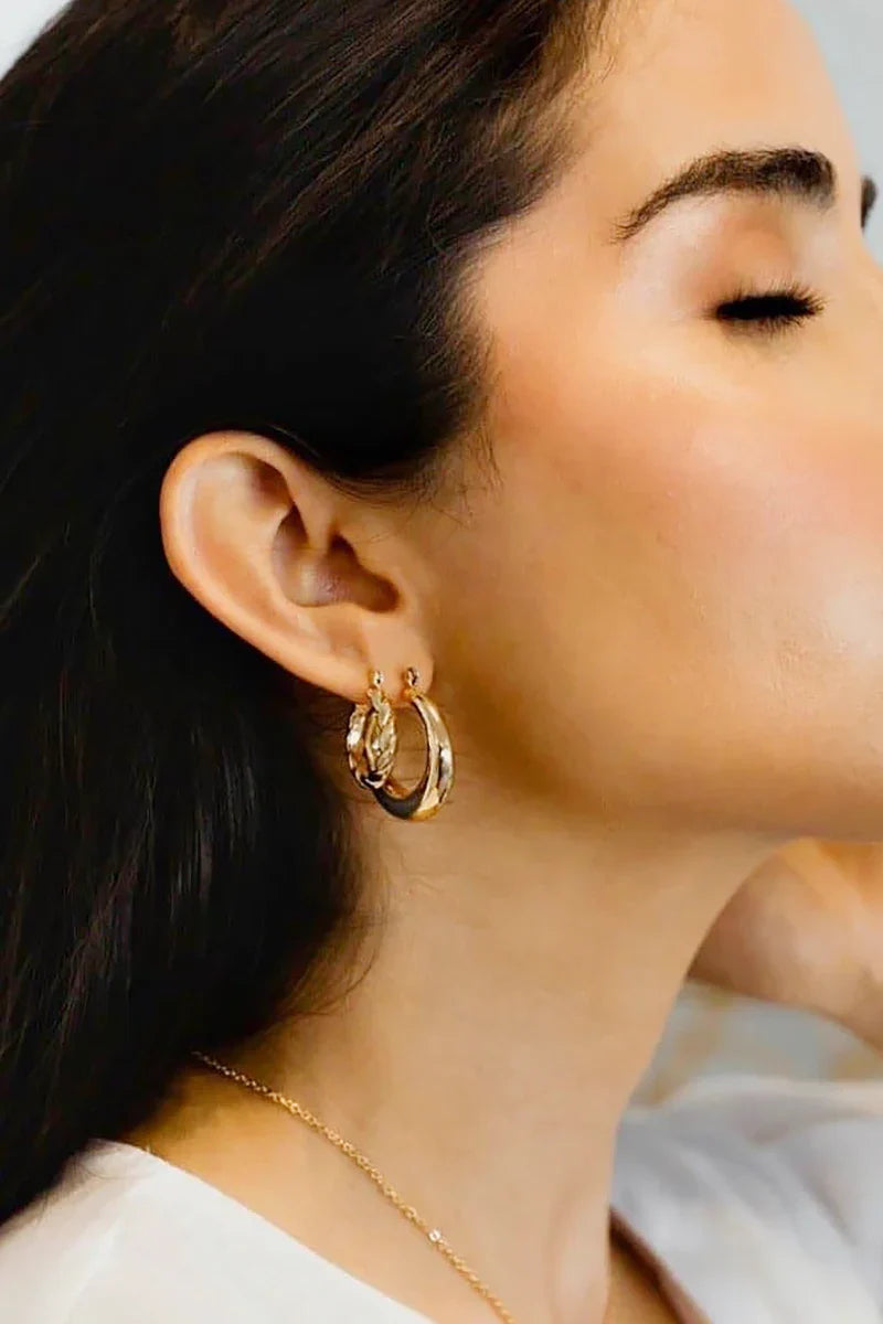 Ensemble de boucles d'oreilles créoles classiques - Or