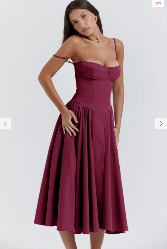 Jutte | Robe midi sans manches pour femme 