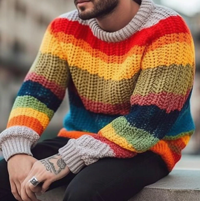 Rafferty – Sweat à capuche arc-en-ciel pour homme