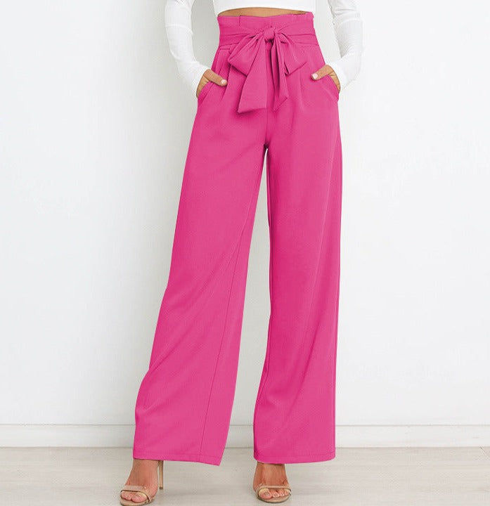 Chantal - Pantalon large - Avec ceinture à nouer