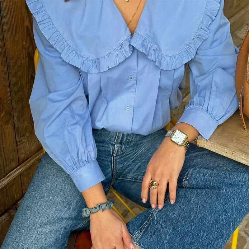 Anaca | Crop top femme à volants 