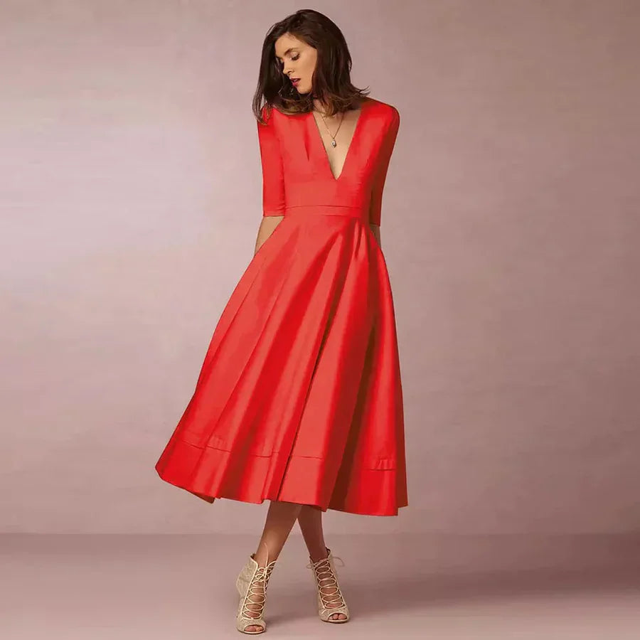 Diana - Robe midi col V 