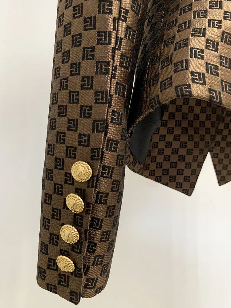 Ilse | Zweireihiger Jacquard-Blazer mit Monogramm