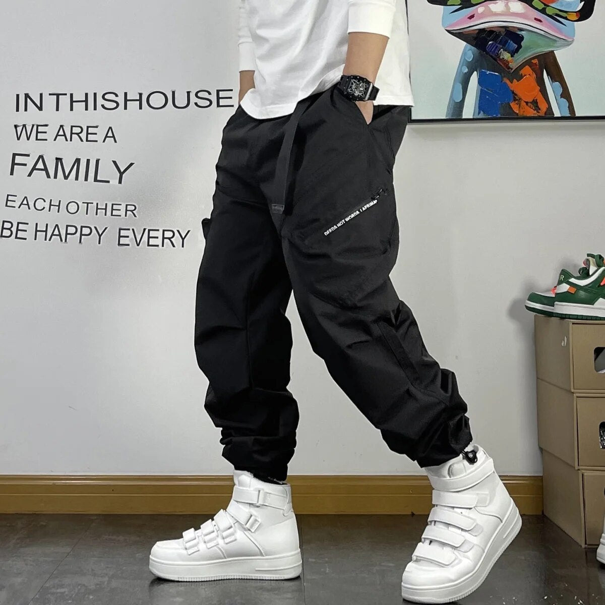 Edmund - pantalon large et ample avec ceinture 