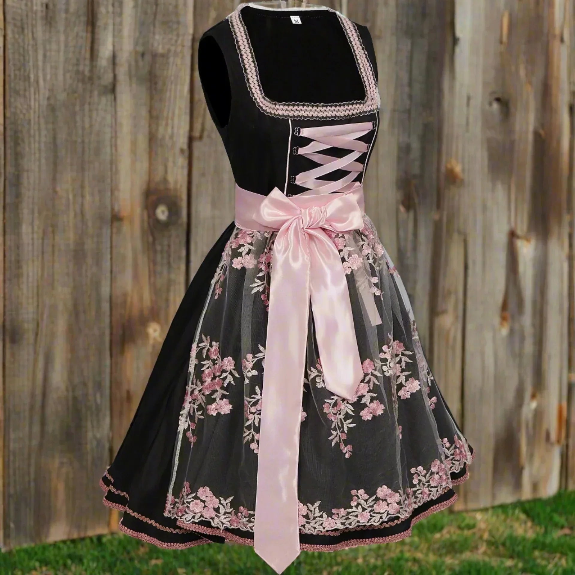 Minerva - Sommer Damen-Bayerisches 2-teilige Mini-Kleid mit Schürze