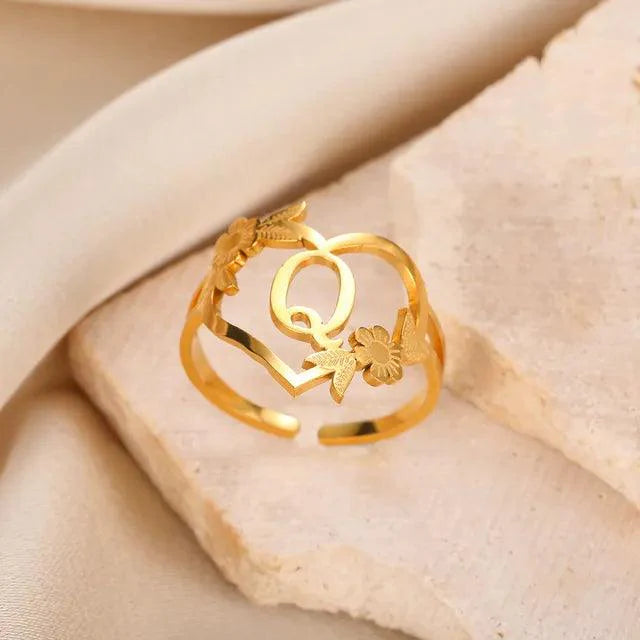 Marshien | Initialen Herz Ringe Goldschmuck
