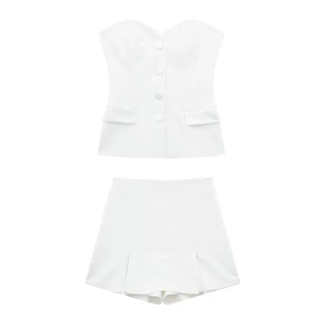 Pauline | Luxus Flip Satin Gespleißt Korsett Stil Anzug