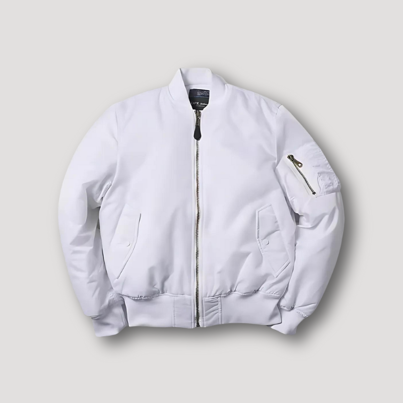 Benne | Blouson aviateur classique à fermeture éclair, lisse et brillant