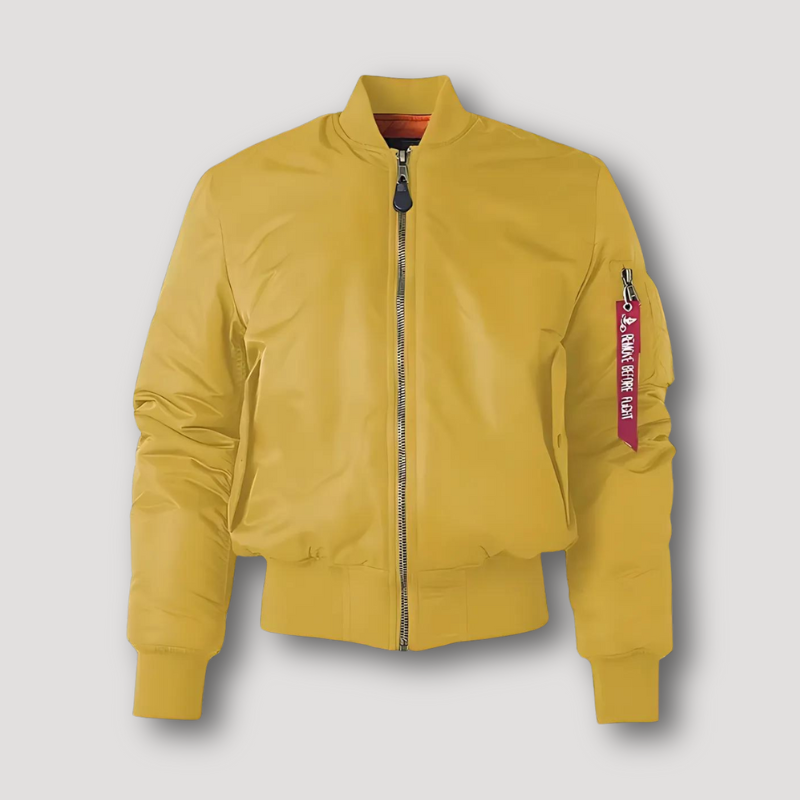 Benne | Blouson aviateur classique à fermeture éclair, lisse et brillant