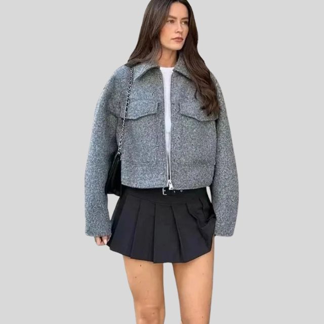 Adeline | Veste en laine à la mode avec fermeture éclair
