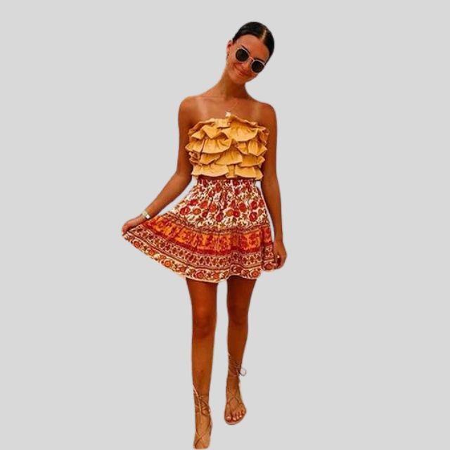 Tessa | Bohème-rock mit rüschen