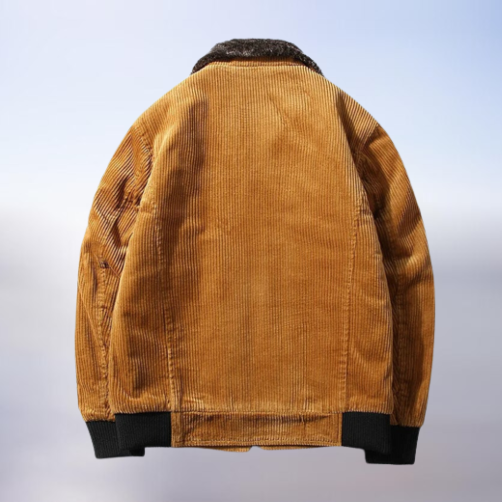 Yiestaya | Veste d'hiver chaude en velours côtelé et fourrure