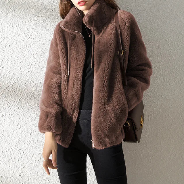 Manteau à col roulé doux