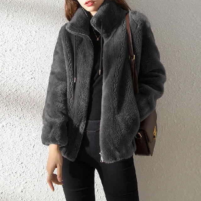 Manteau à col roulé doux