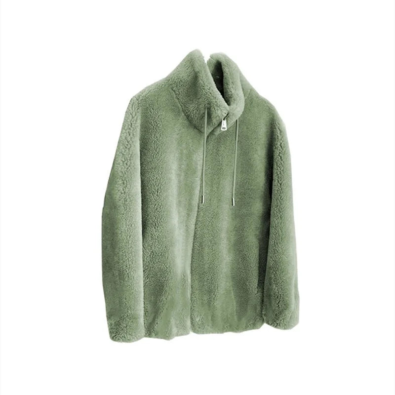 Manteau à col roulé doux