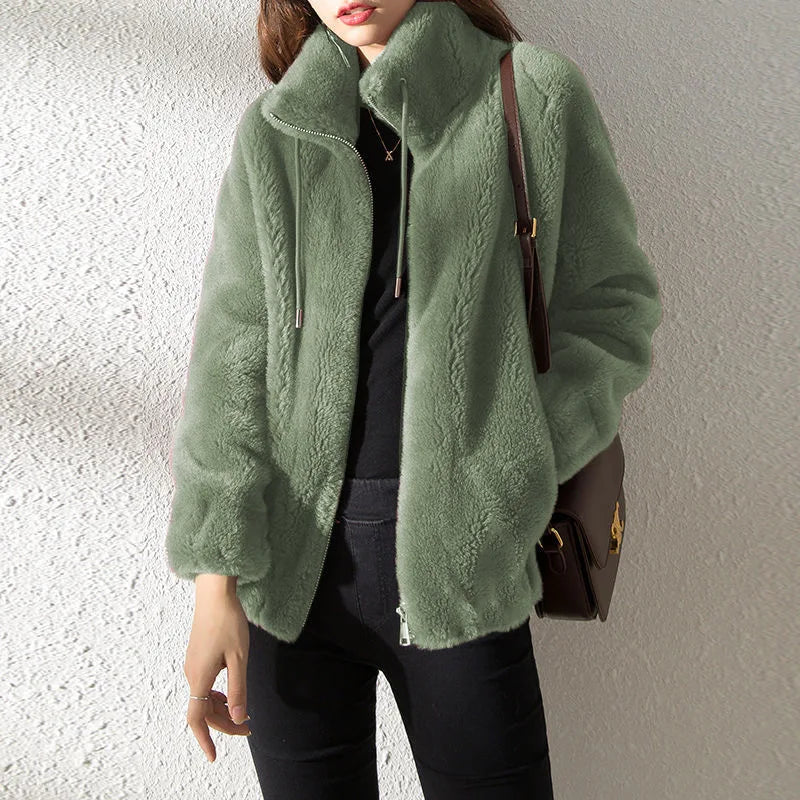 Manteau à col roulé doux