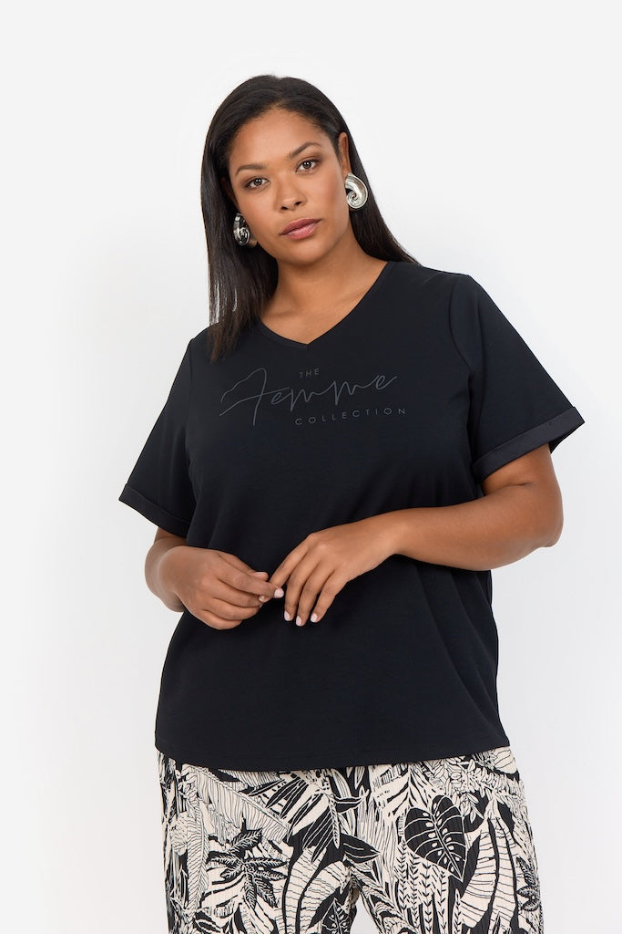 Bellachicha mit Aufdruck in Schwarz Plus Size