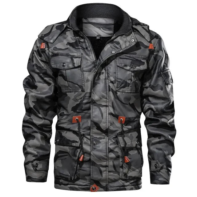 Veste d'hiver militaire chaude avec doublure en fourrure pour homme | parfait pour les activités de plein air