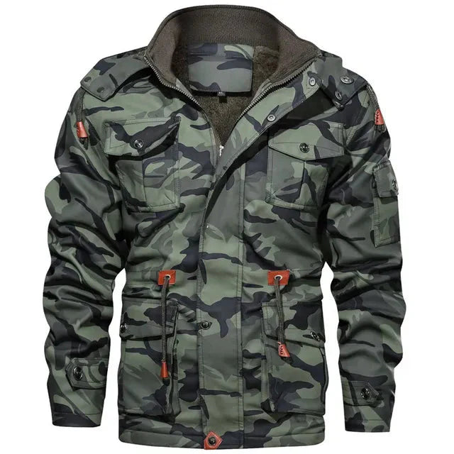 Veste d'hiver militaire chaude avec doublure en fourrure pour homme | parfait pour les activités de plein air
