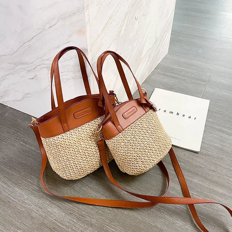 Bellachicha - Damen Schultertasche mit gestricktem Muster, PU-Patchwork und Designerriemen