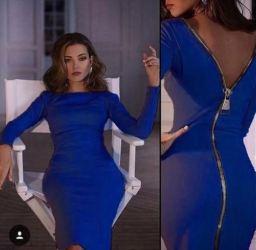 Tracie - Langärmeliges Bleistiftkleid mit Rückenreißverschluss