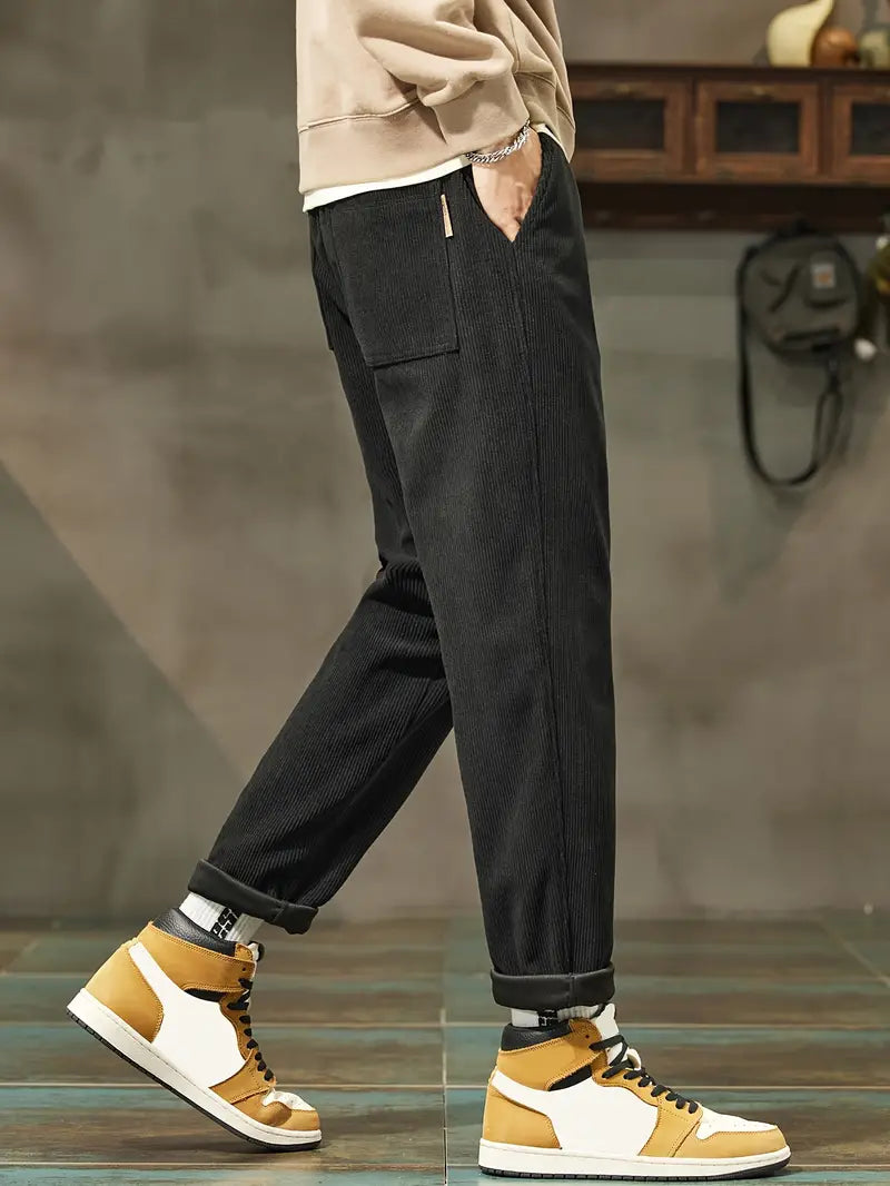Gregory - Pantalon baggy décontracté en velours côtelé