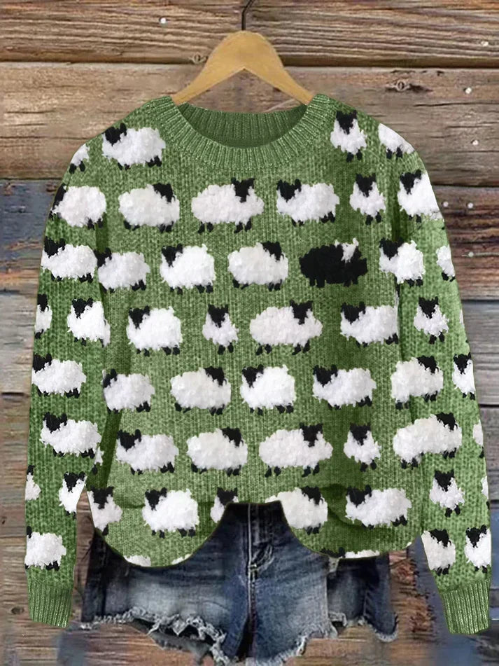 Susan – pull vintage confortable en peau de mouton