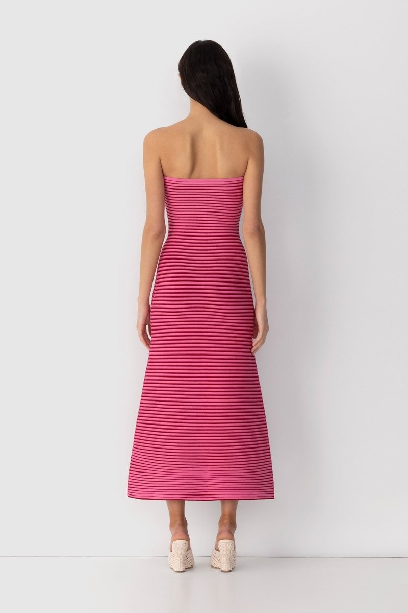 Ärmelloses Maxikleid aus gestreiftem Strick „Adela“
