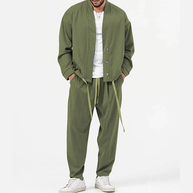 Gerrit - Ensemble 2 pièces avec blazer boutonné et pantalon à cordon