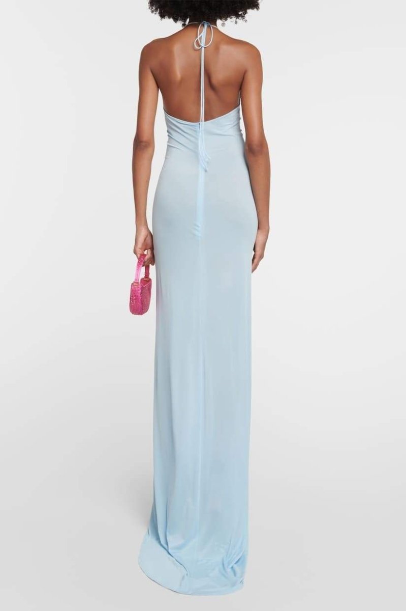 Robe longue dos nu Alexia avec applications florales