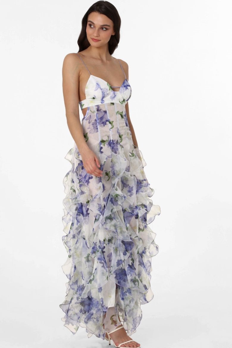 Transparentes Maxikleid „Alexia“ mit Rüschen