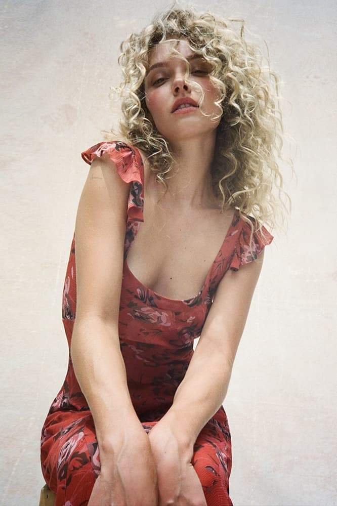 Robe longue à imprimé floral et col rond Alison
