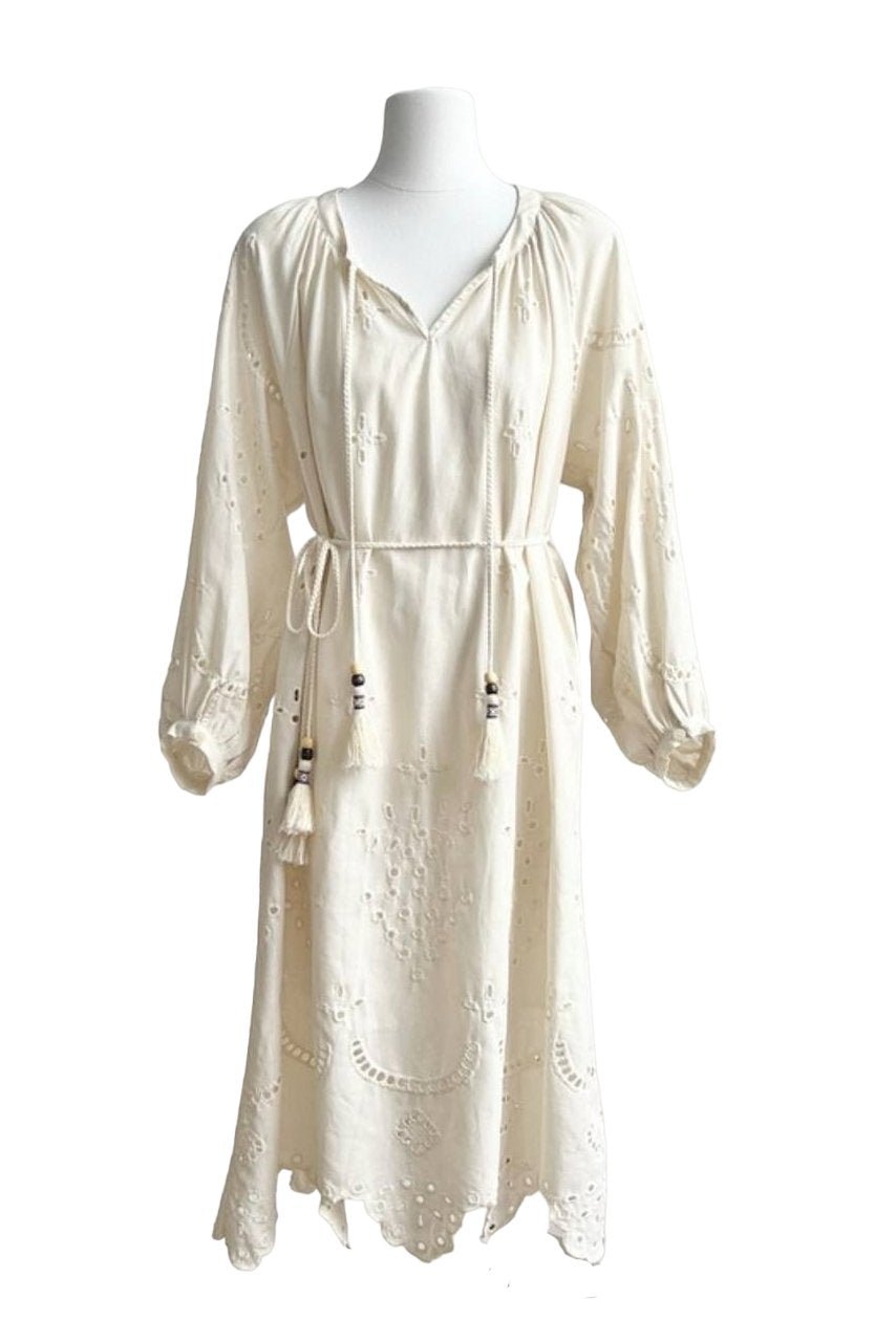 Ariella – Besticktes Midikleid mit Hohlsaum