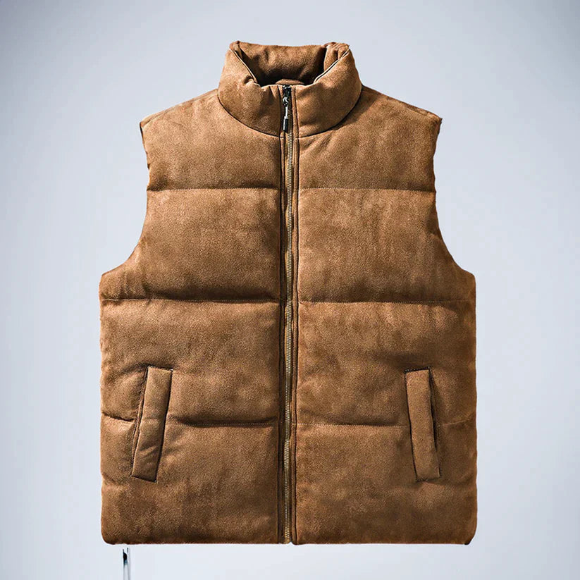 Oban – manteau marron sans manches pour homme