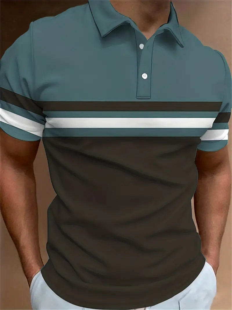 Lucas - chemise rayée à manches courtes décontractée et tendance pour homme