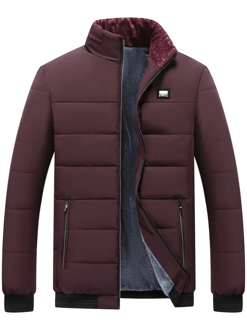 Sert – veste homme tendance à col montant – manteau d'hiver épais et chaud avec doublure en velours