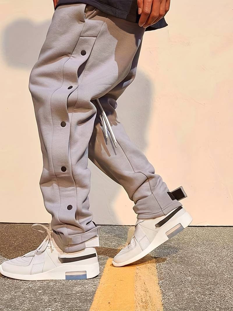 Tyler – Pantalon de survêtement pour homme avec cordon de serrage et boutons