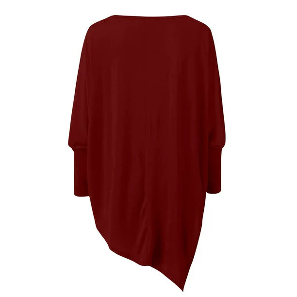 Bellachicha - Elegante asymmetrische Bluse mit lockerer Passform | Minimalistische schwarze asymmetrische Bluse