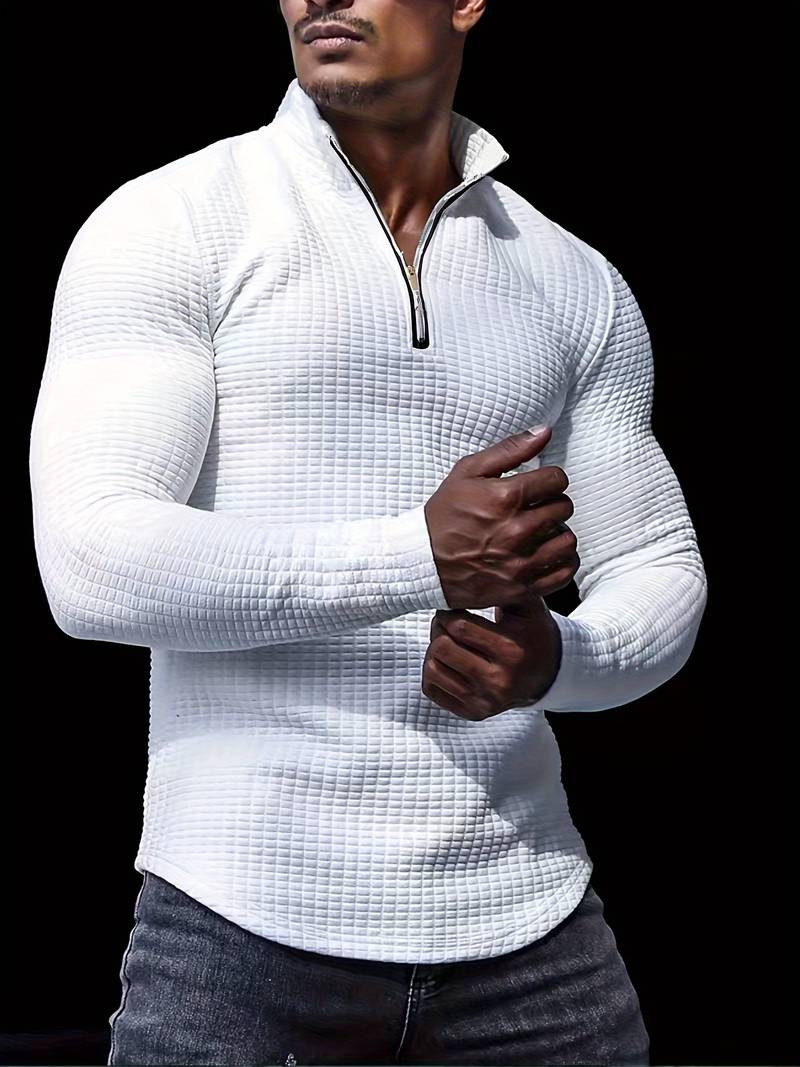 Daniel – Modèle gaufré à quart de zip pour homme