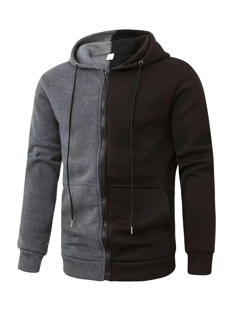 Declan – sweat à capuche zippé bicolore