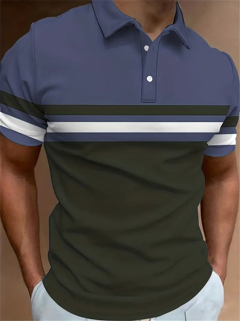 Lucas - chemise rayée à manches courtes décontractée et tendance pour homme