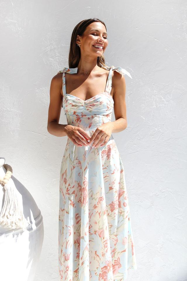 Beata – Bedrucktes Midikleid mit Trägern