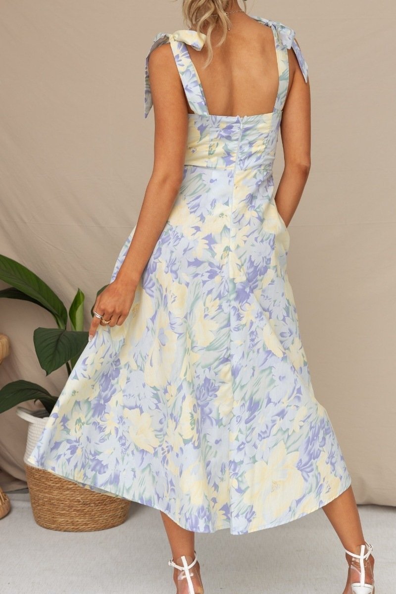 Beata – Bedrucktes Midikleid mit Trägern
