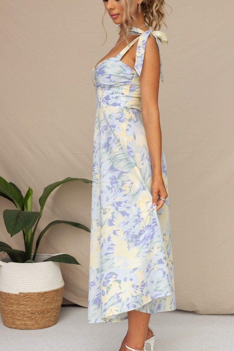 Beata – Bedrucktes Midikleid mit Trägern