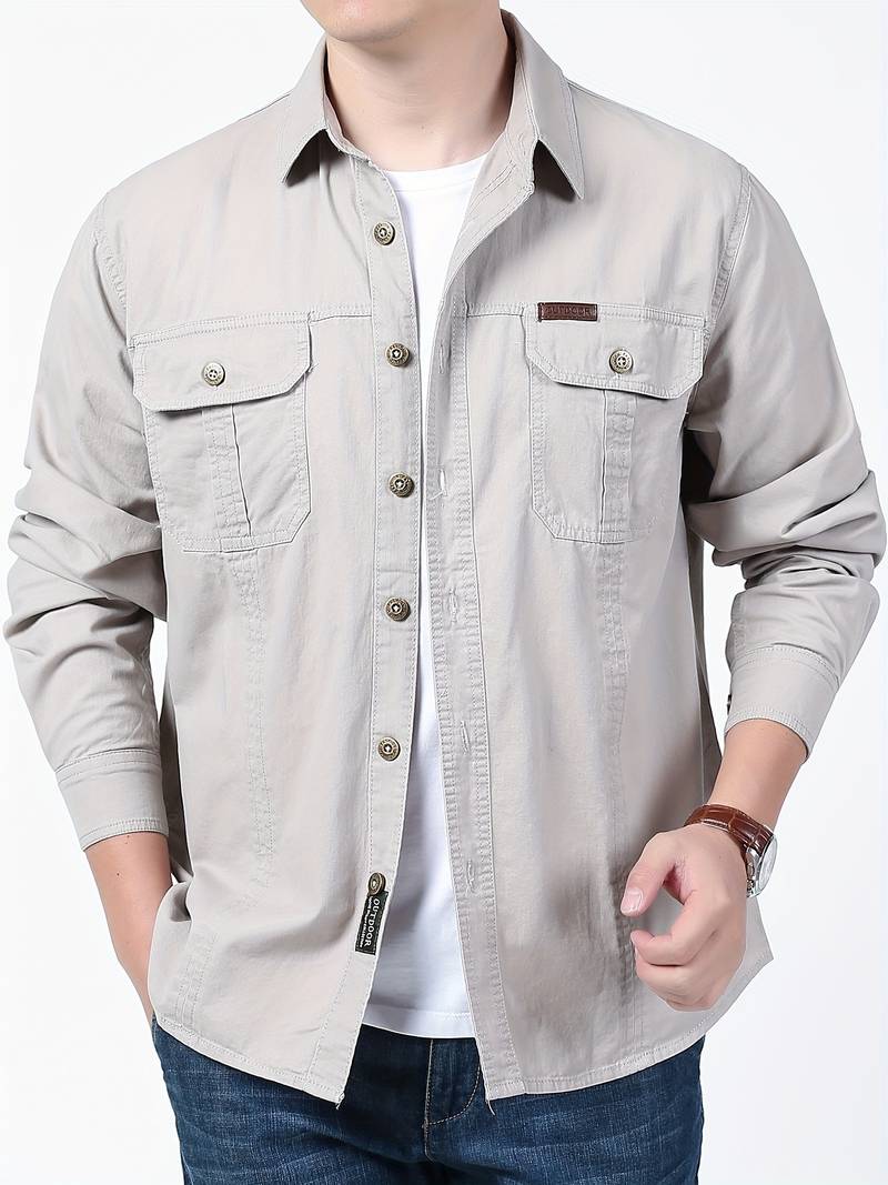 Michael – chemise boutonnée confortable à manches longues pour homme
