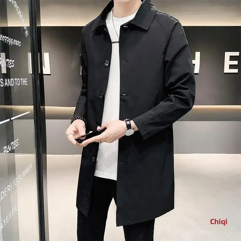 Manteau d'hiver long et décontracté pour homme
