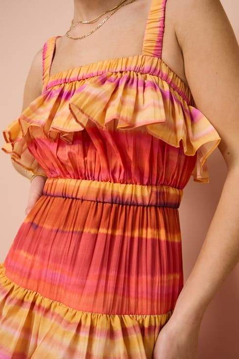 Bertina – Robe longue imprimée à volants