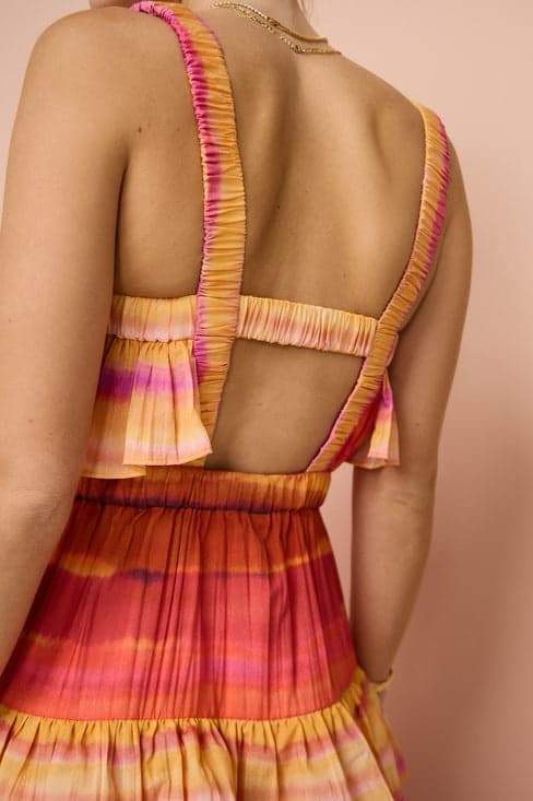 Bertina – Robe longue imprimée à volants