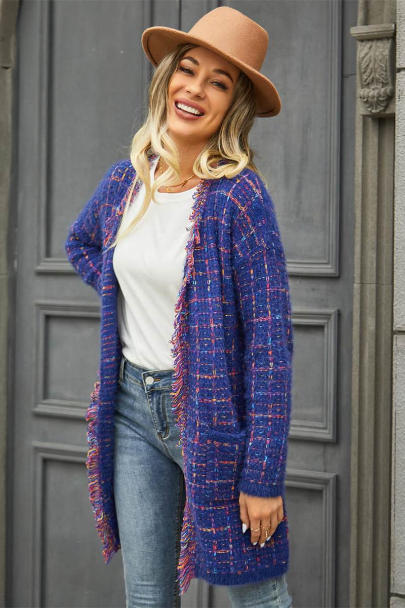 Pate – Strickjacke mit Taschen - Blau