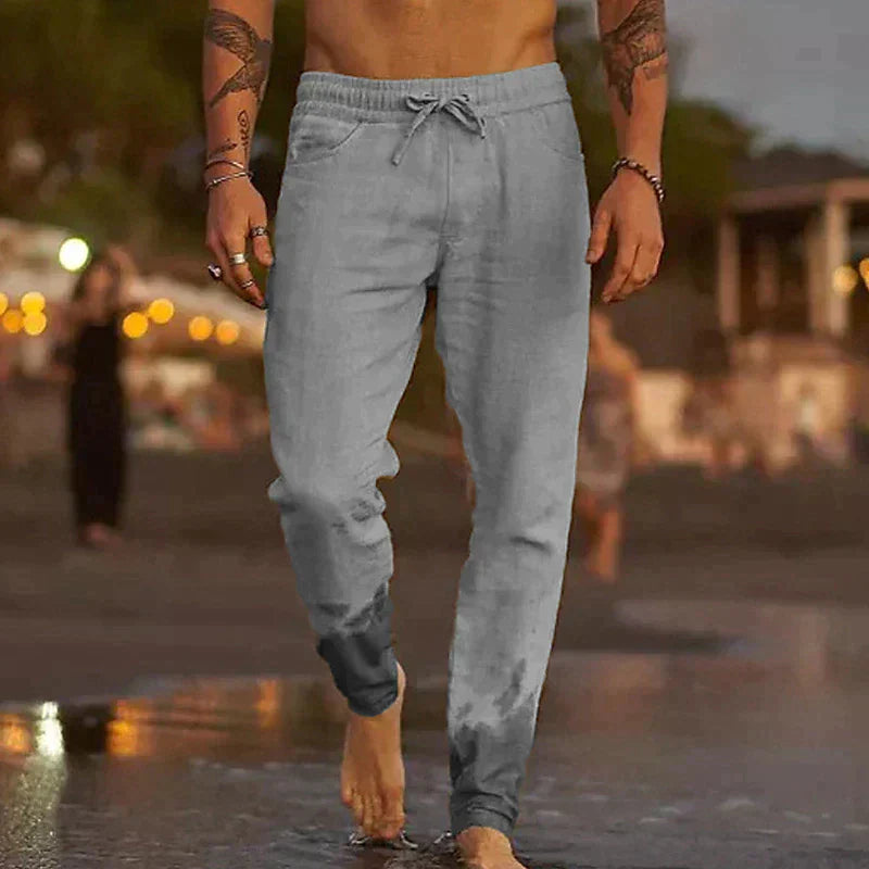 David – pantalon décontracté en lin pour homme